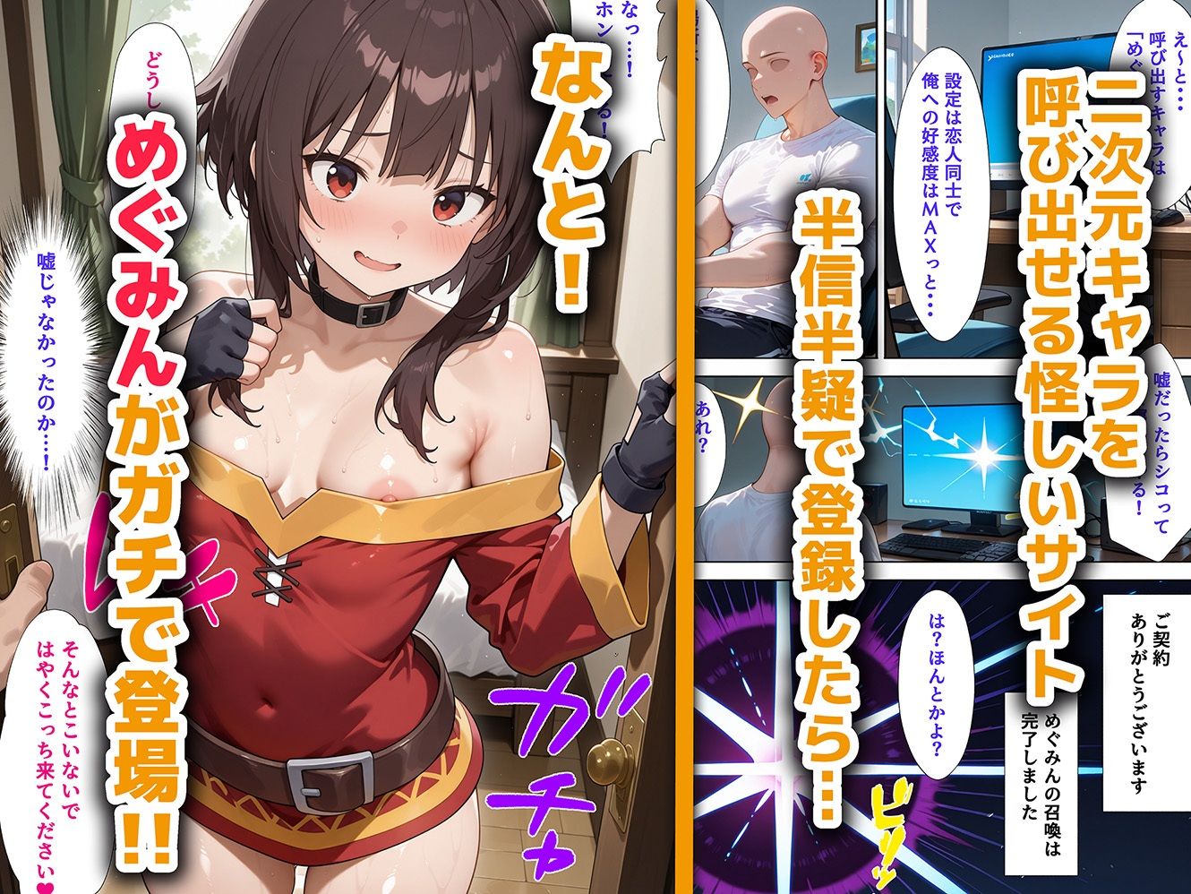 好きな二次元キャラを呼び出して好きにエッチできる裏サイト めぐみん編 画像1