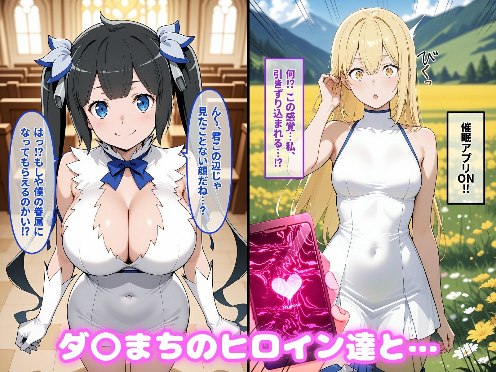 ダ〇まちのヒロイン達と汗だく孕ませHする話 画像1
