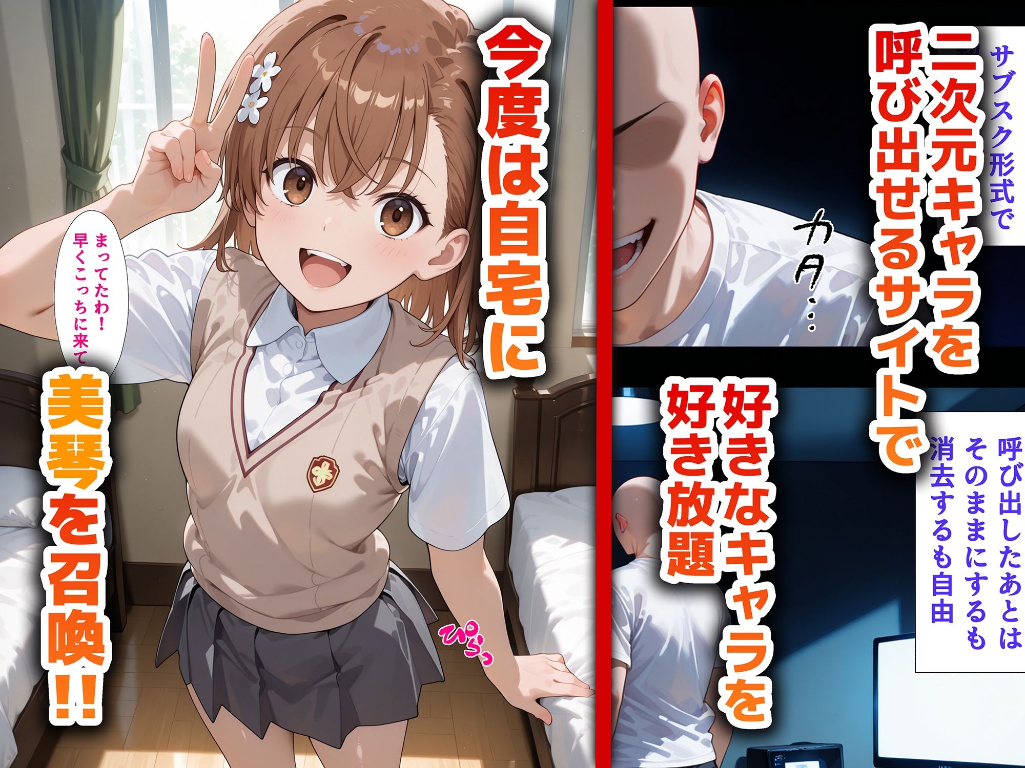好きな二次元キャラを呼び出して好きにエッチできる裏サイト 美琴編 画像1