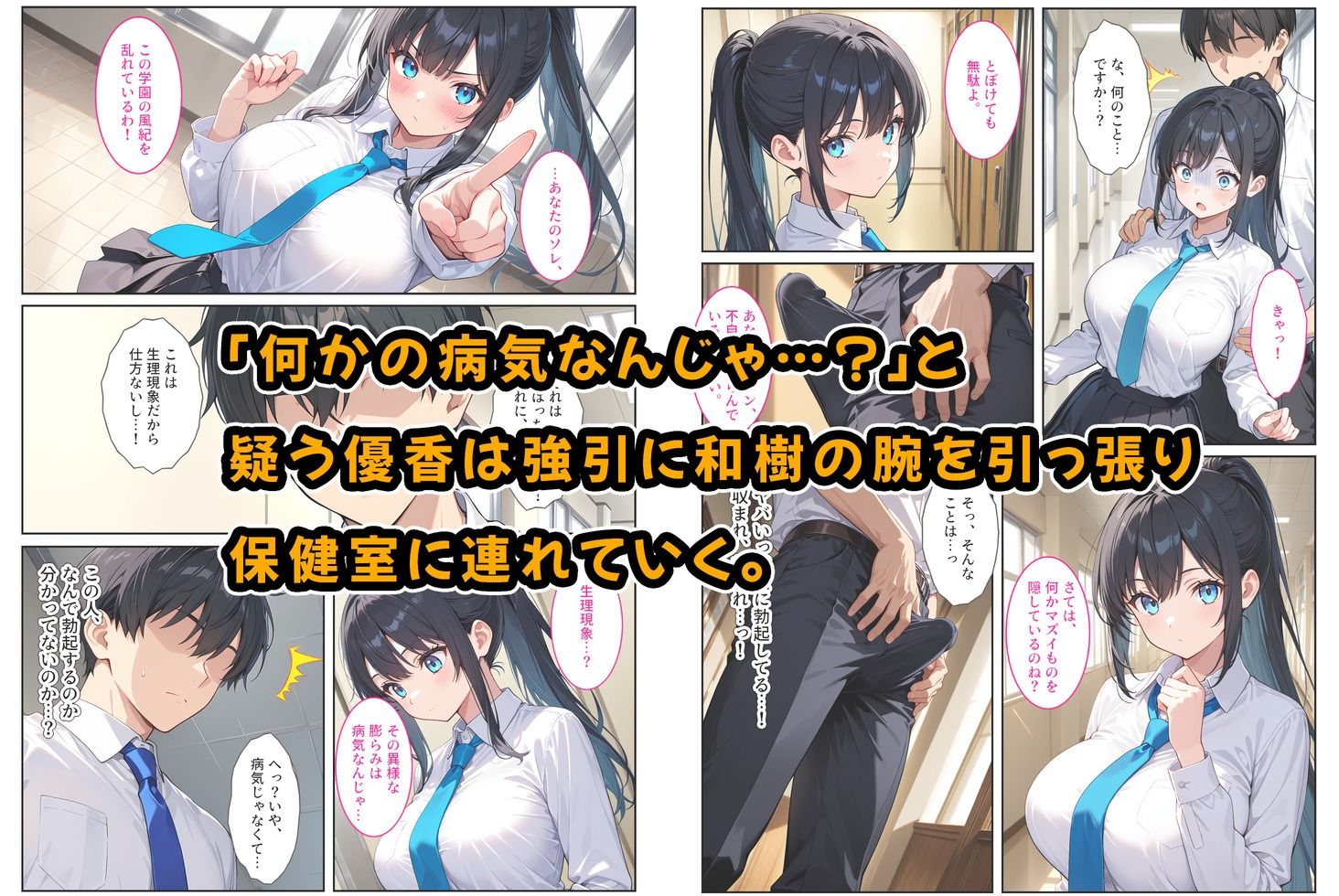 快楽に目覚めた無垢な爆乳風紀委員長とドMなギャル保健医に射精管理されています! 画像2