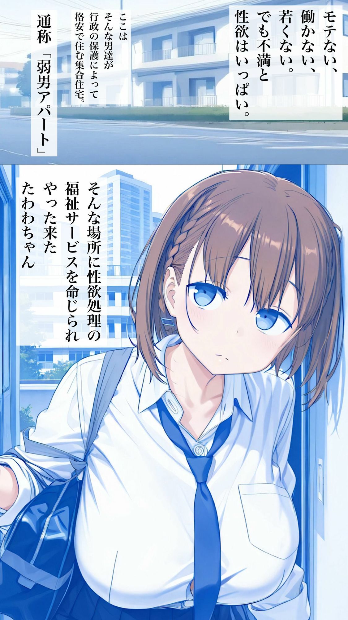 弱男相手にたわわちゃんが性欲処理介助をさせられるAI・イラスト集 画像2