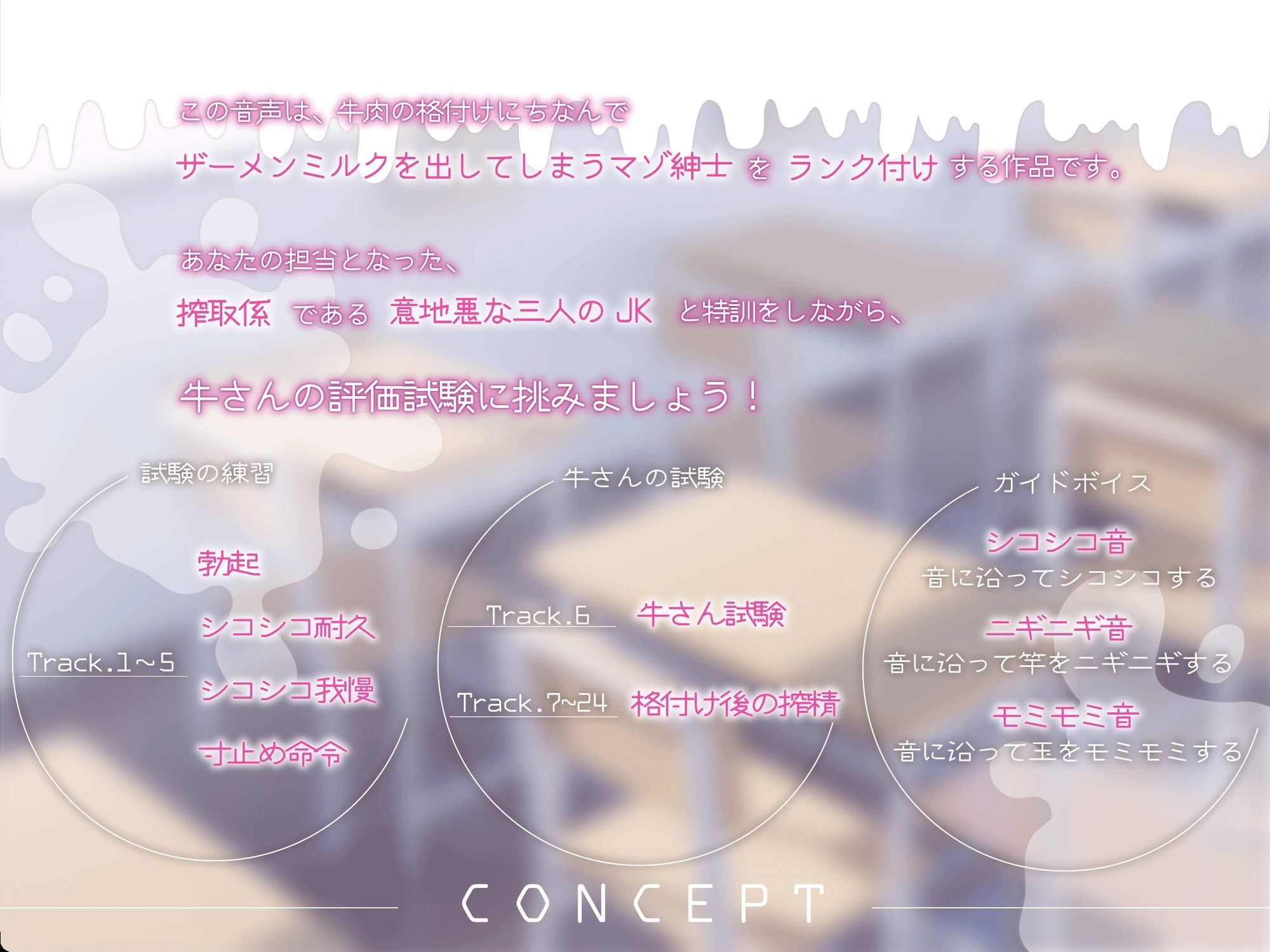 ［たっぷり長時間×マゾ査定×JKハーレム］ミルクだらだら格付けオナニー 君はどれくらい優秀な牛さんなのかな？ ほら。モ〜〜っと出せ♪ 画像1