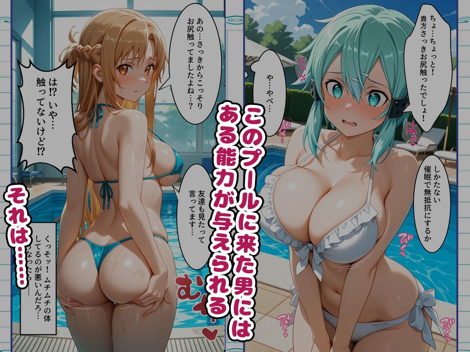 【総集編】知ってる？このプール…備え付けの「オナホ」があるらしいよ？S〇O編 画像1