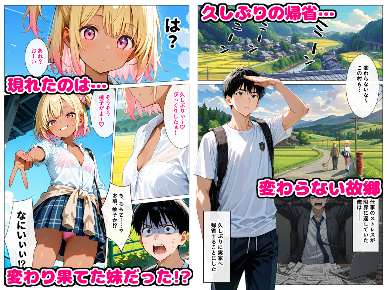 久々に帰省したら清楚だった妹が淫乱ギャル化してて…禁断の兄妹中出しセックスで絶頂する話 画像1