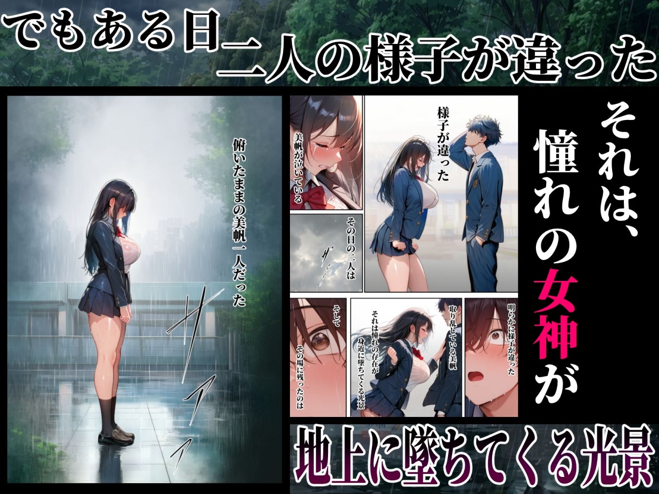 同じクラスの巨乳黒髪女神の心に空いた穴をオレの穢れた巨根でアナウメする話 画像3