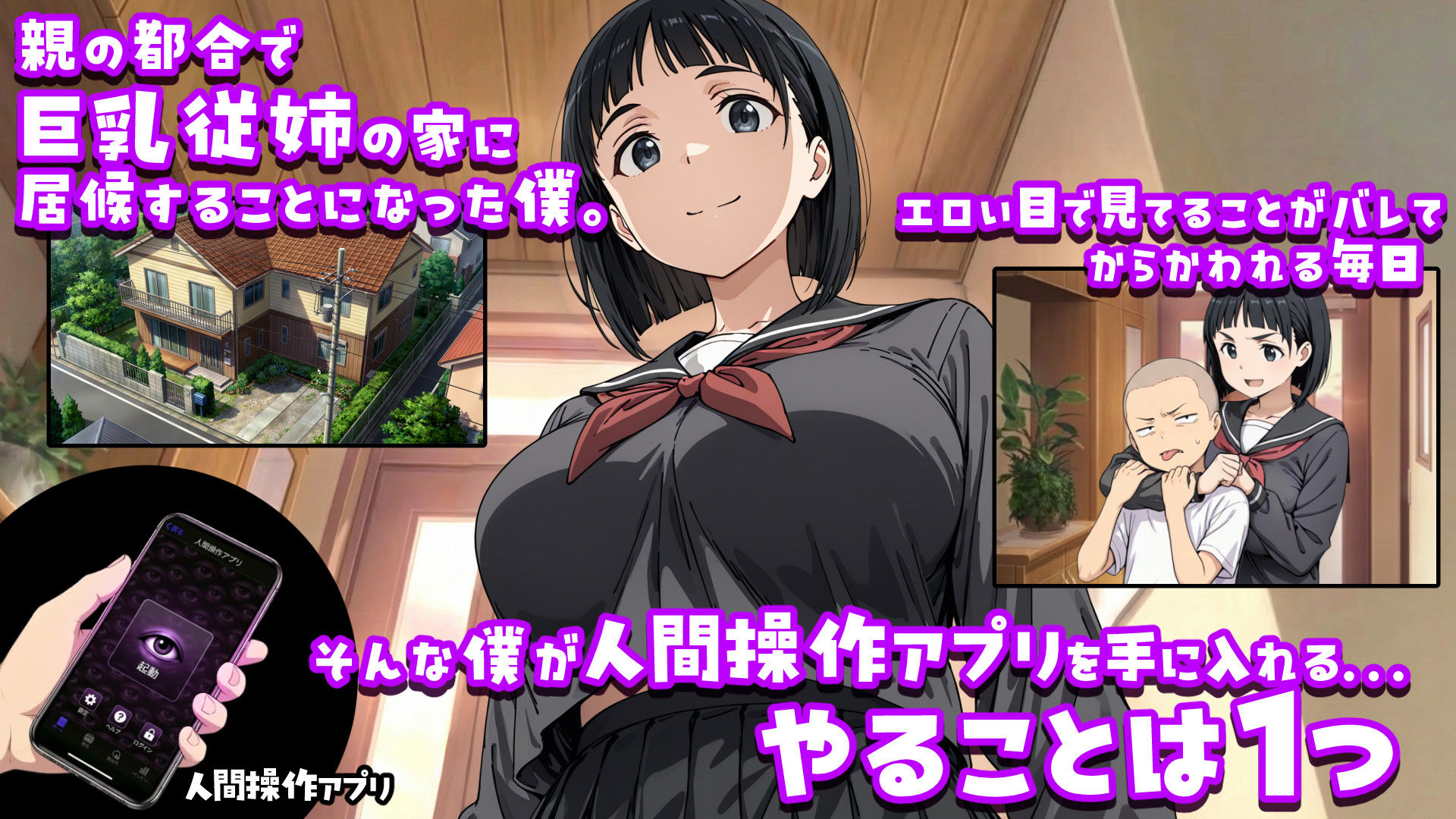 人間操作アプリで巨乳従姉を好き放題する話 画像1