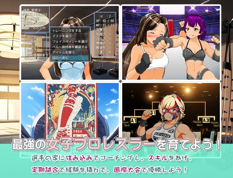 学園地下女子プロレスシミュレーションゲーム『どきどき☆デス・マッチ3〜俺の生徒がこんなに強いわけがない?〜』 画像1