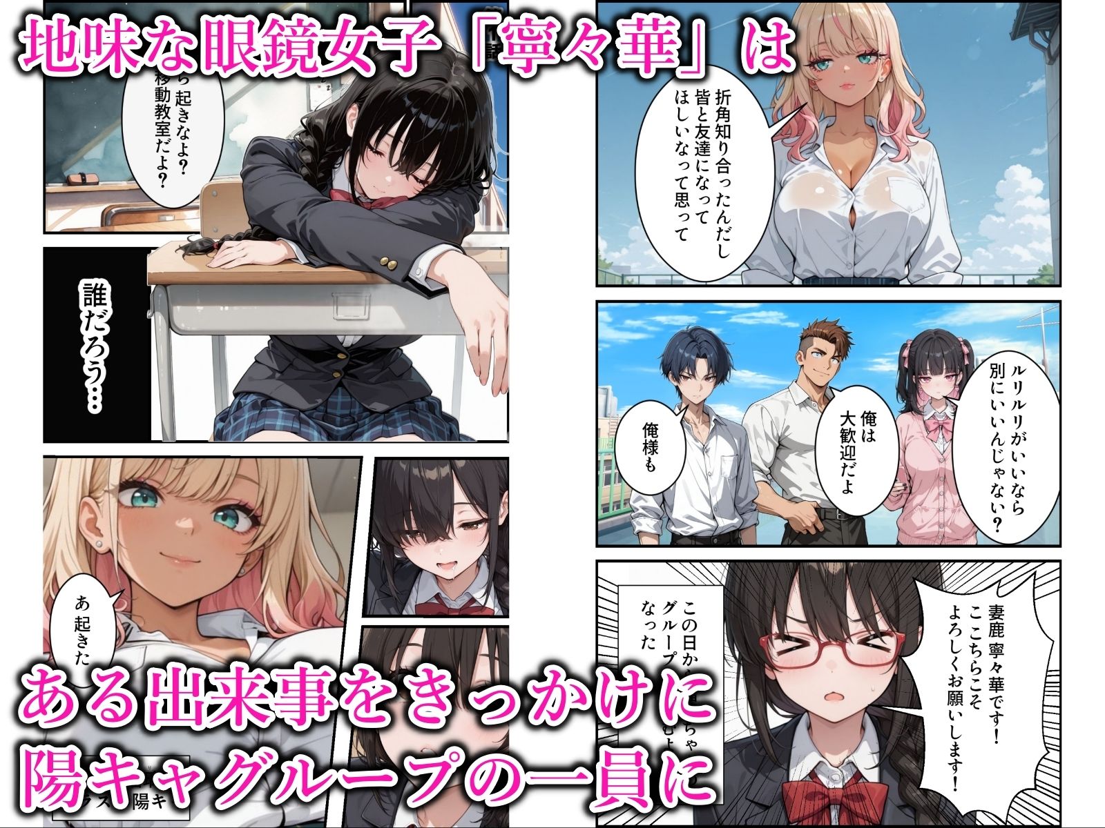 地味な爆乳陰キャがビッチギャルに堕ちる話 画像1