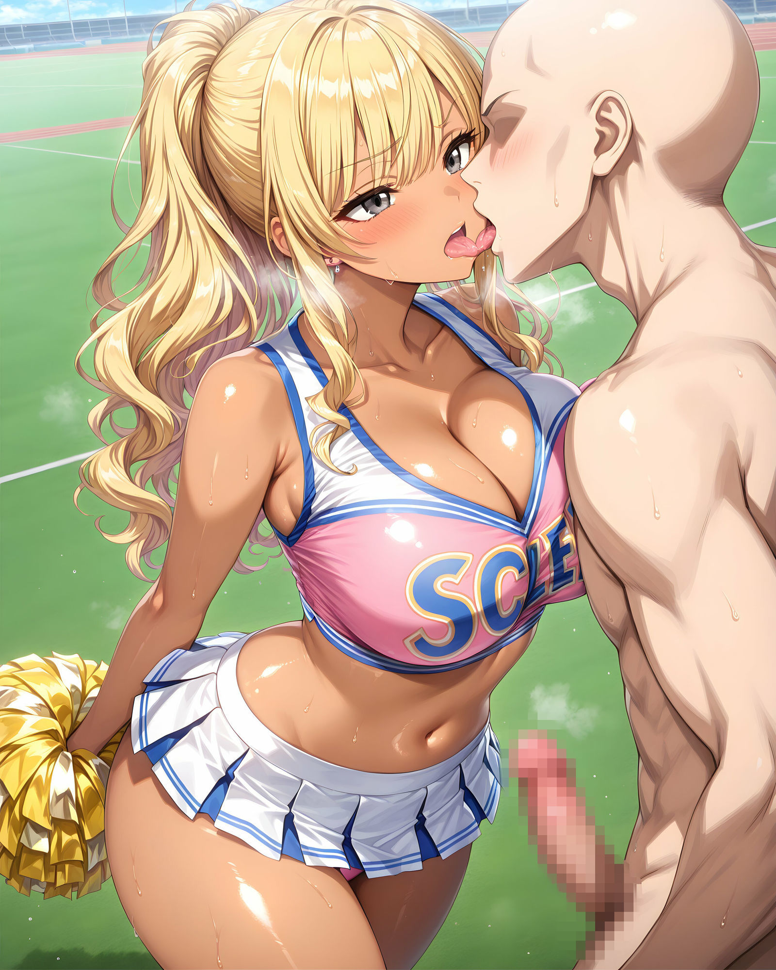 超ミニスカチア部〜パンツ丸見えのチアガール達にセクハラしたり、ぶっかけたり、チ〇ポのお世話してもらうイラスト集〜 画像5