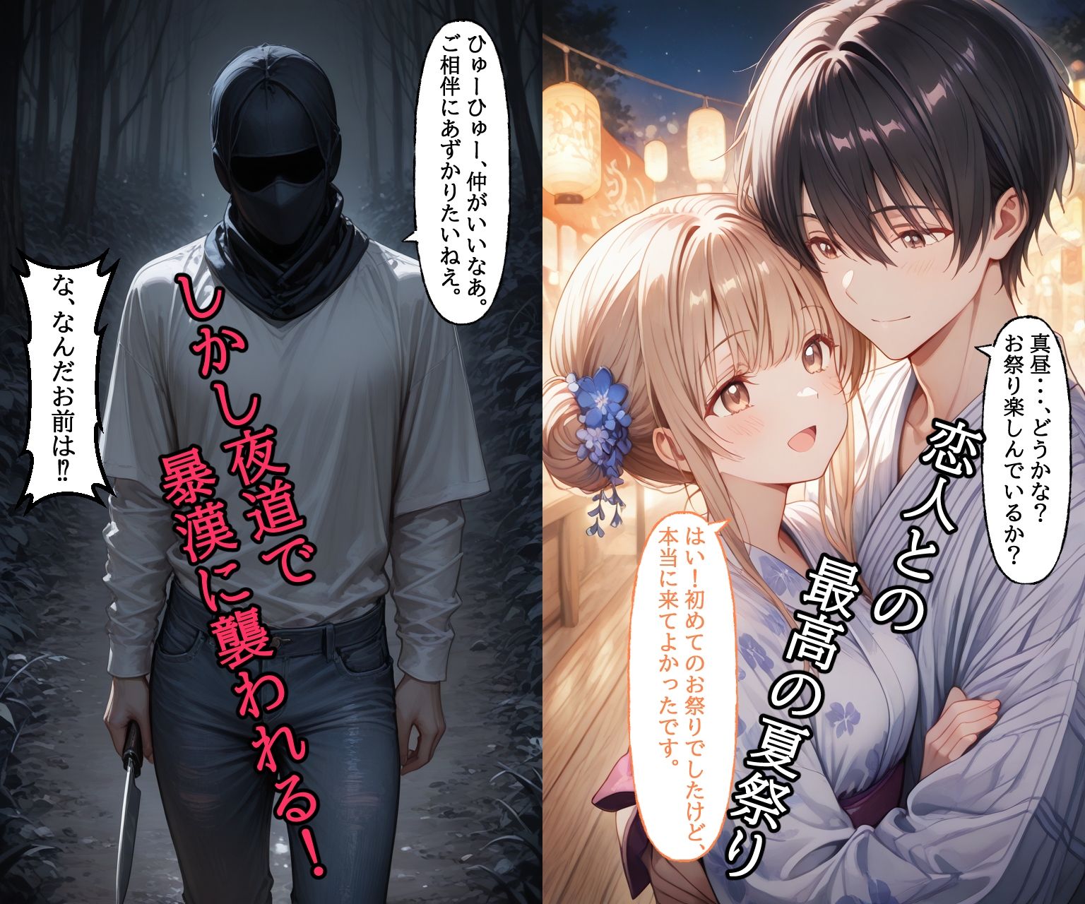 【セリフ・効果音付き】 お隣の天使様  惨劇の夏祭り 画像1