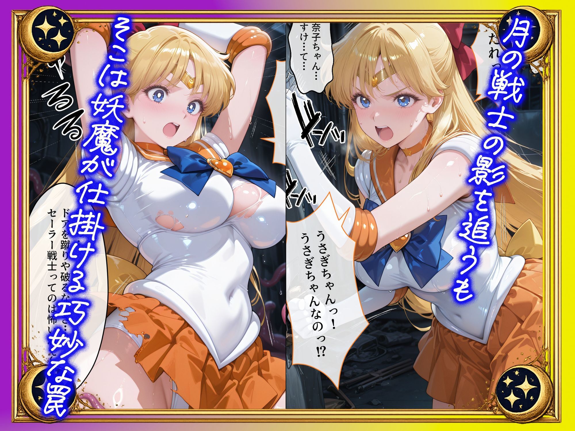 【セリフ付】悪魔に敗北〜快楽堕ちさせられた金の戦士編〜 画像2