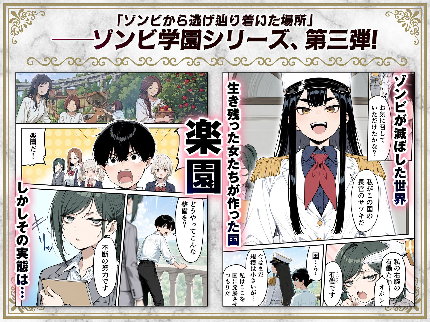 太眉おっぱい長官と貧乳ジト目副官にワクチンポな僕が搾精部屋へ閉じ込められる話 画像2