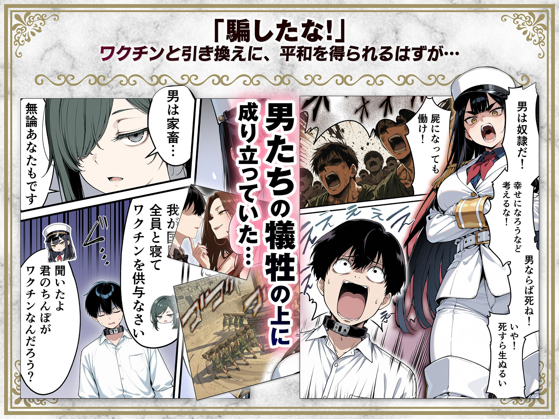 太眉おっぱい長官と貧乳ジト目副官にワクチンポな僕が搾精部屋へ閉じ込められる話 画像3