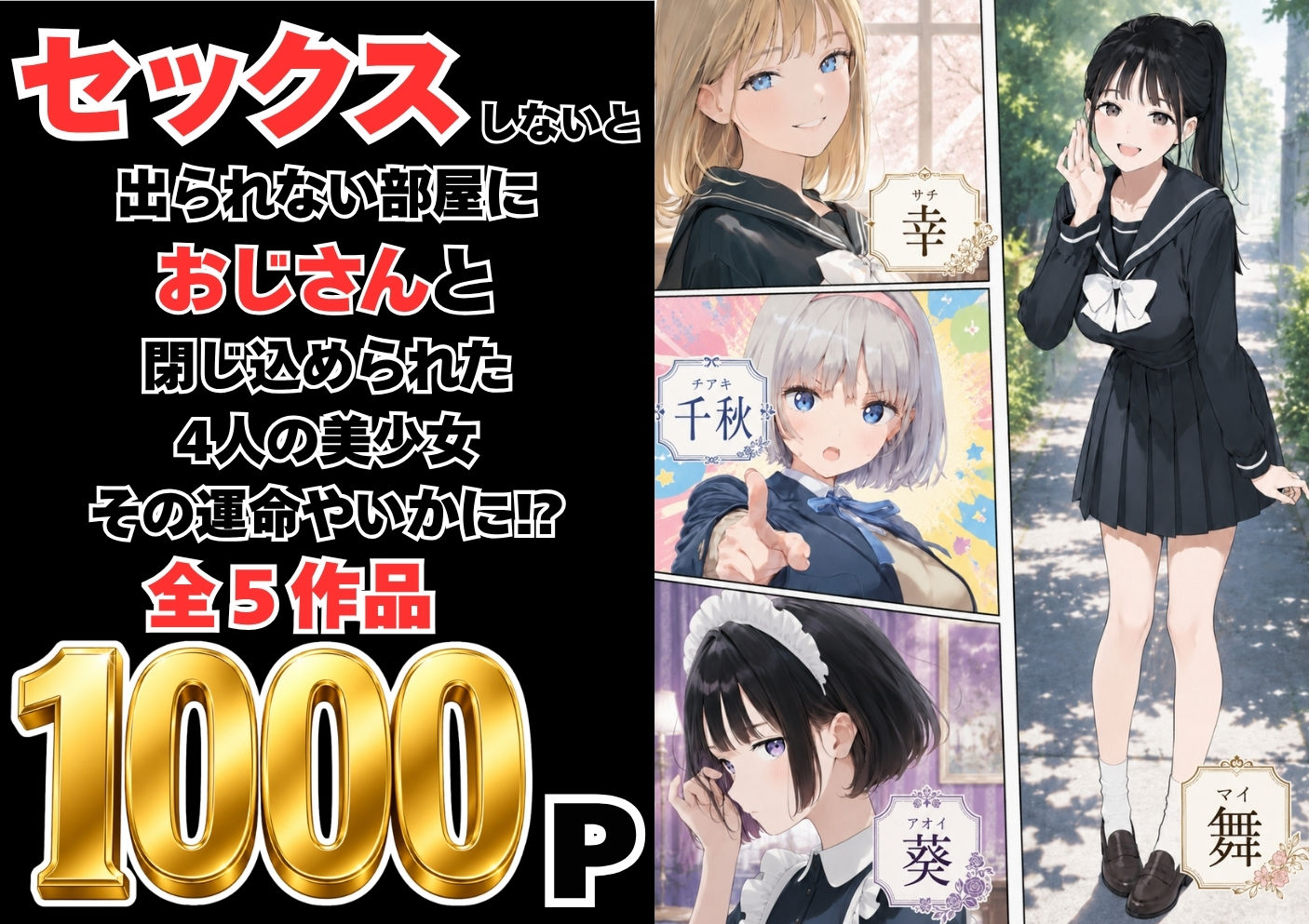 【総集編】おじさんとセックスしないと出られない部屋全5作品 画像1