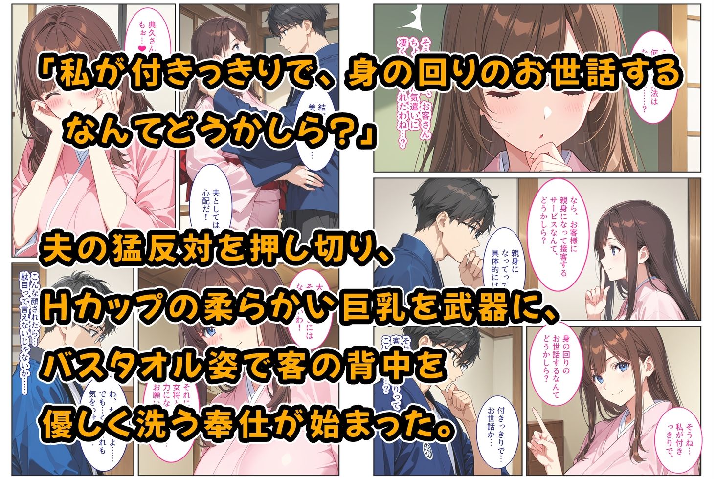 経営難の温泉旅館を守るため…爆乳人妻女将が客たちに種付けられて妊娠メス堕ち！ 画像2
