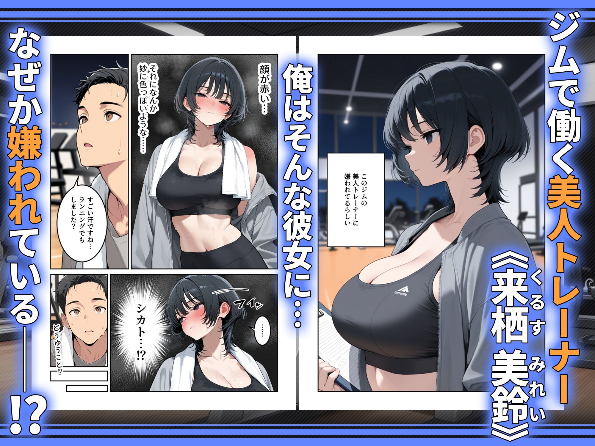 俺を嫌ってると思ってた美人トレーナーが実は体臭に興奮する汗匂いフェチだったので、筋トレ後の蒸れチンコでチン嗅ぎセックスしてあげた話 画像1
