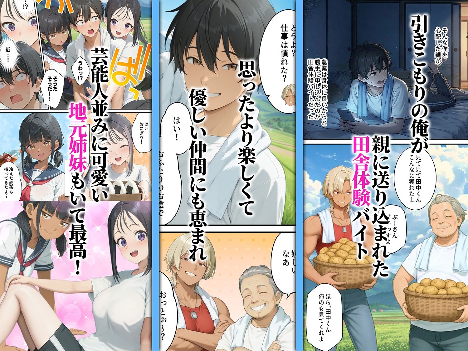 性に豊かな田舎体験はいかがですか？〜地元姉妹と5人でグループセックス〜 画像1