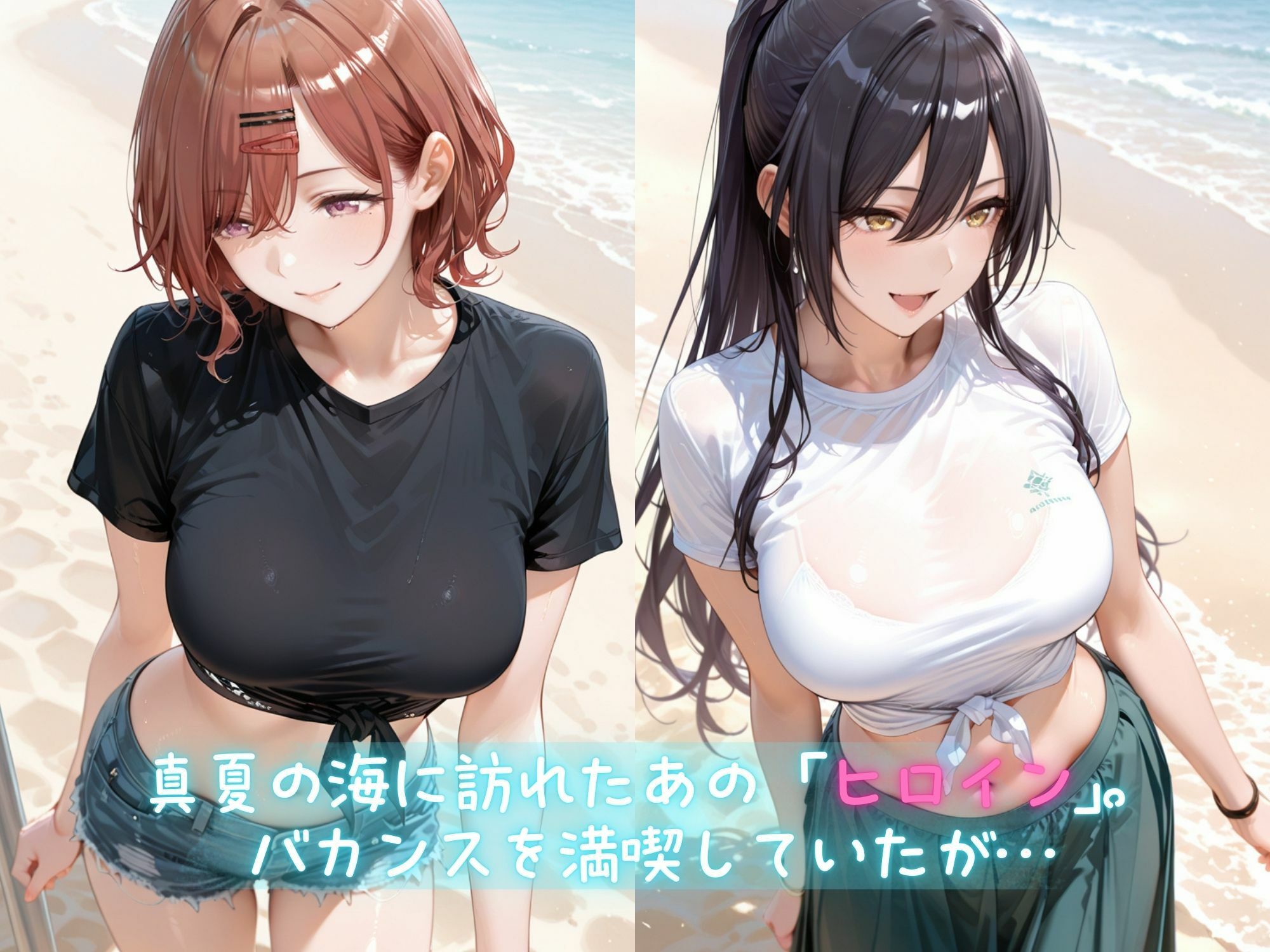 メス堕ちヒロイン  〜 ま●か＆さ●や 夏の海編 〜 画像1