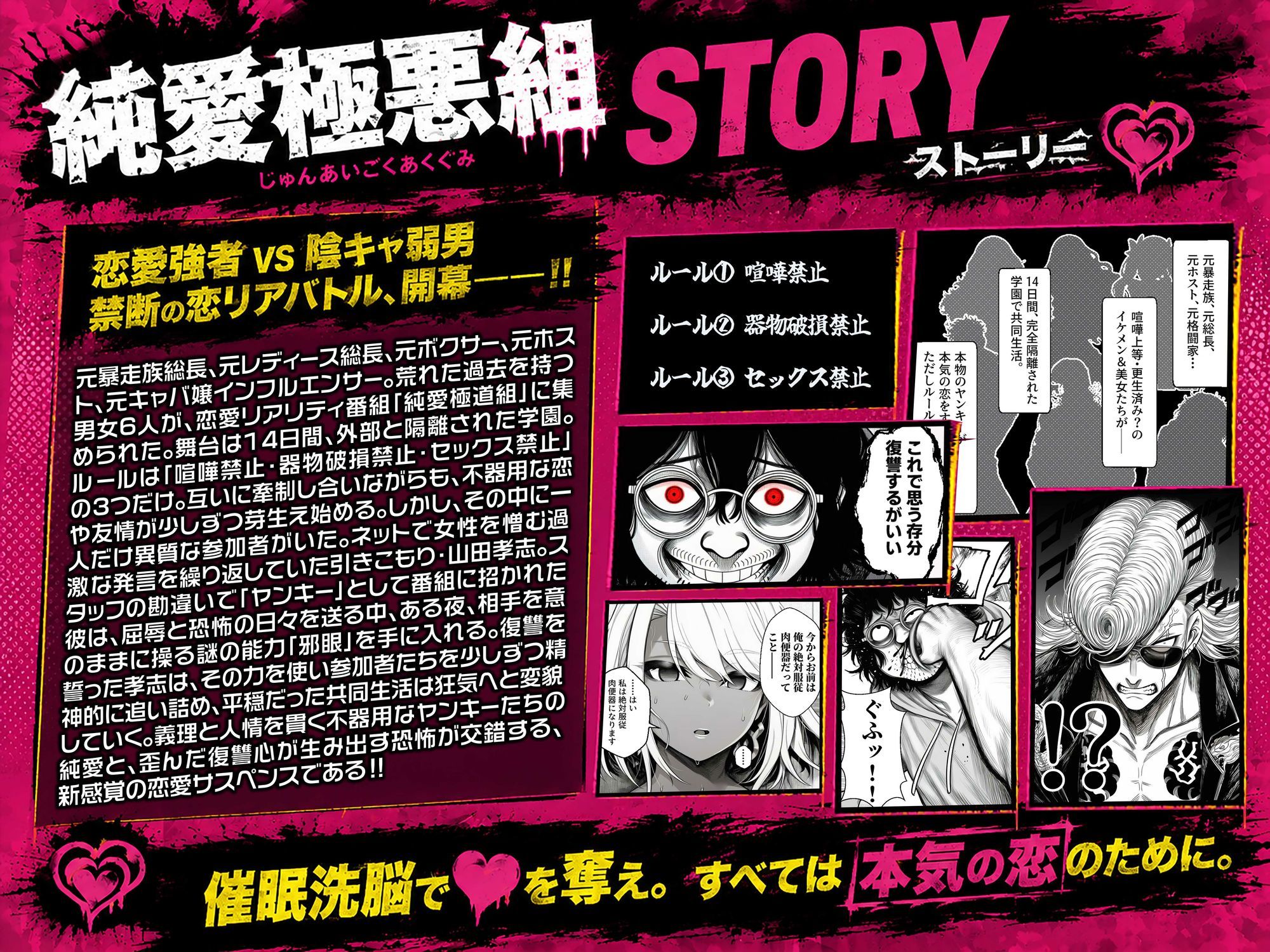 ヤンキー恋愛リアリティショー「純愛極悪組」〜陰キャ弱男が催●洗●で全部ぶっ壊す!!〜 画像1