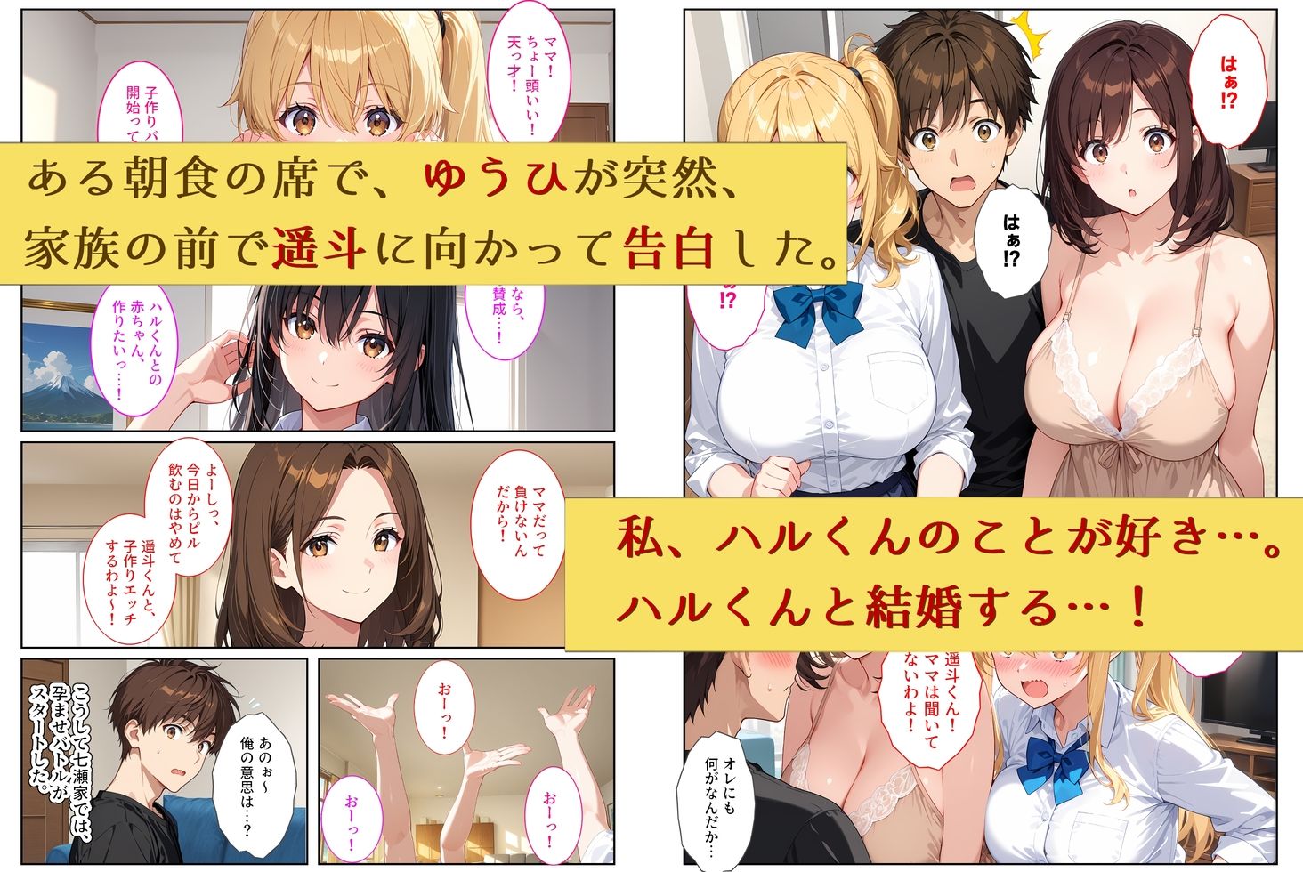 養子になったら爆乳義母と双子義妹に誘惑されて中出しセックスしています!〜孕ませバトル編〜 画像4