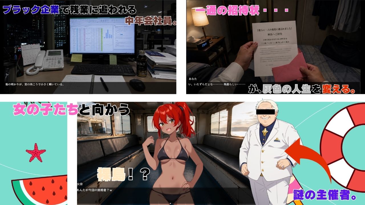 捕まったら即挿入! 裸島かくれんぼ大会 画像1