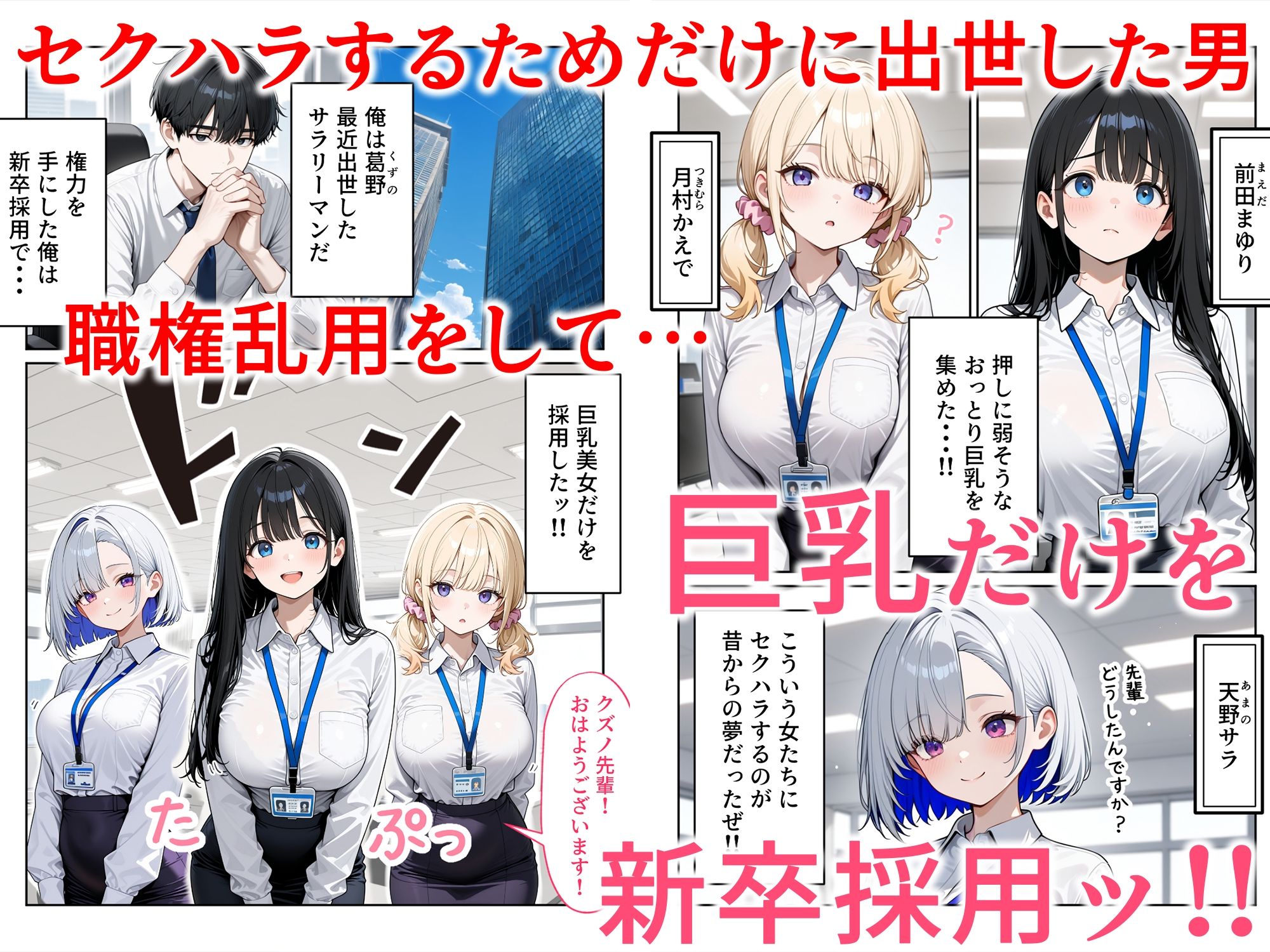 昼休みに抜いてくれる新卒OLちゃん！巨乳だけ採用してセクハラ祭り！ 画像1