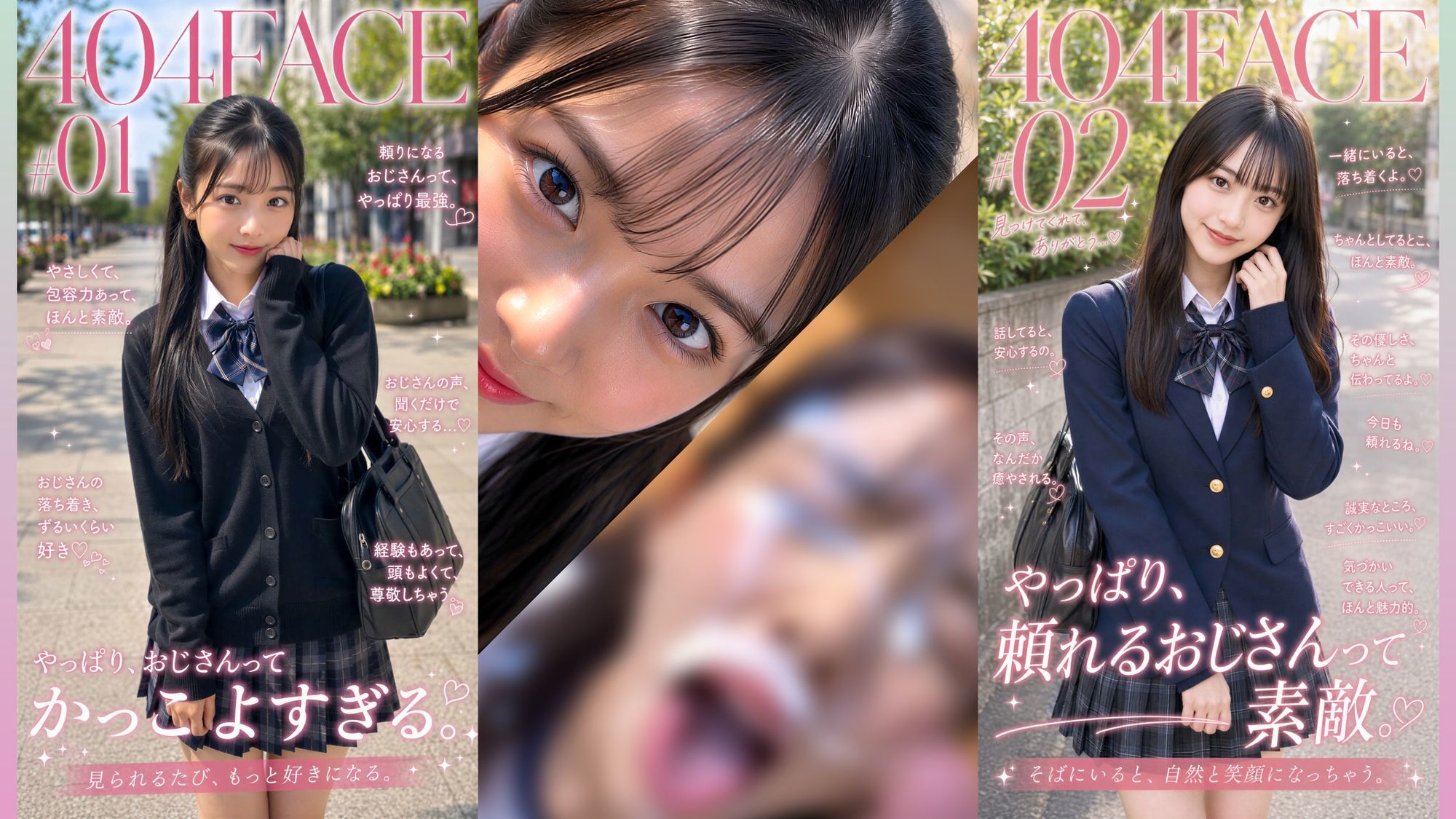 【404FACE】反転世界スキルを使いJK無双してしまうおじさんの世界線!大量顔射☆おまけ込み計36発射☆【4K超高画質動画】Facial Compilation 画像1