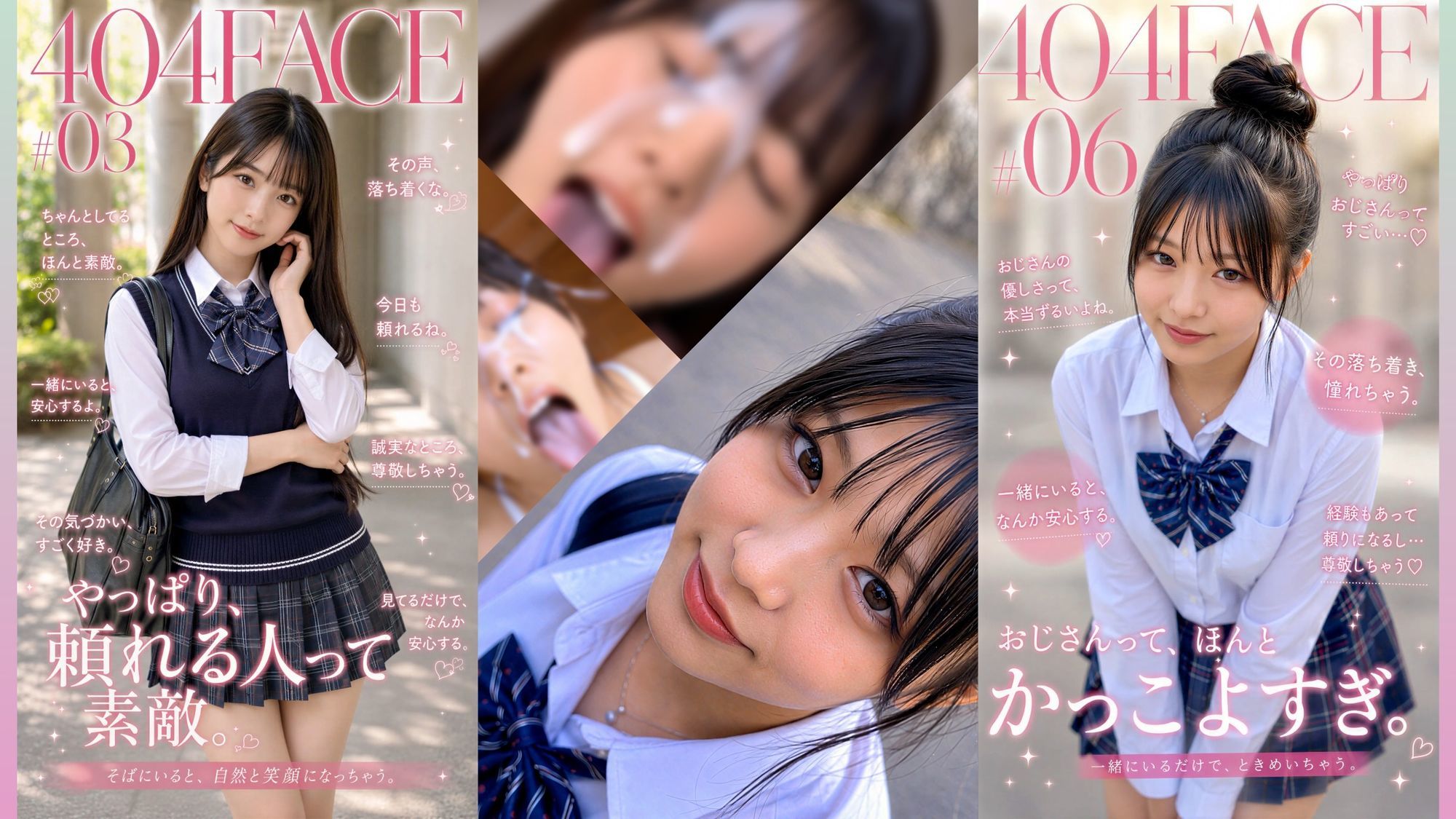 【404FACE】反転世界スキルを使いJK無双してしまうおじさんの世界線!大量顔射☆おまけ込み計36発射☆【4K超高画質動画】Facial Compilation 画像2