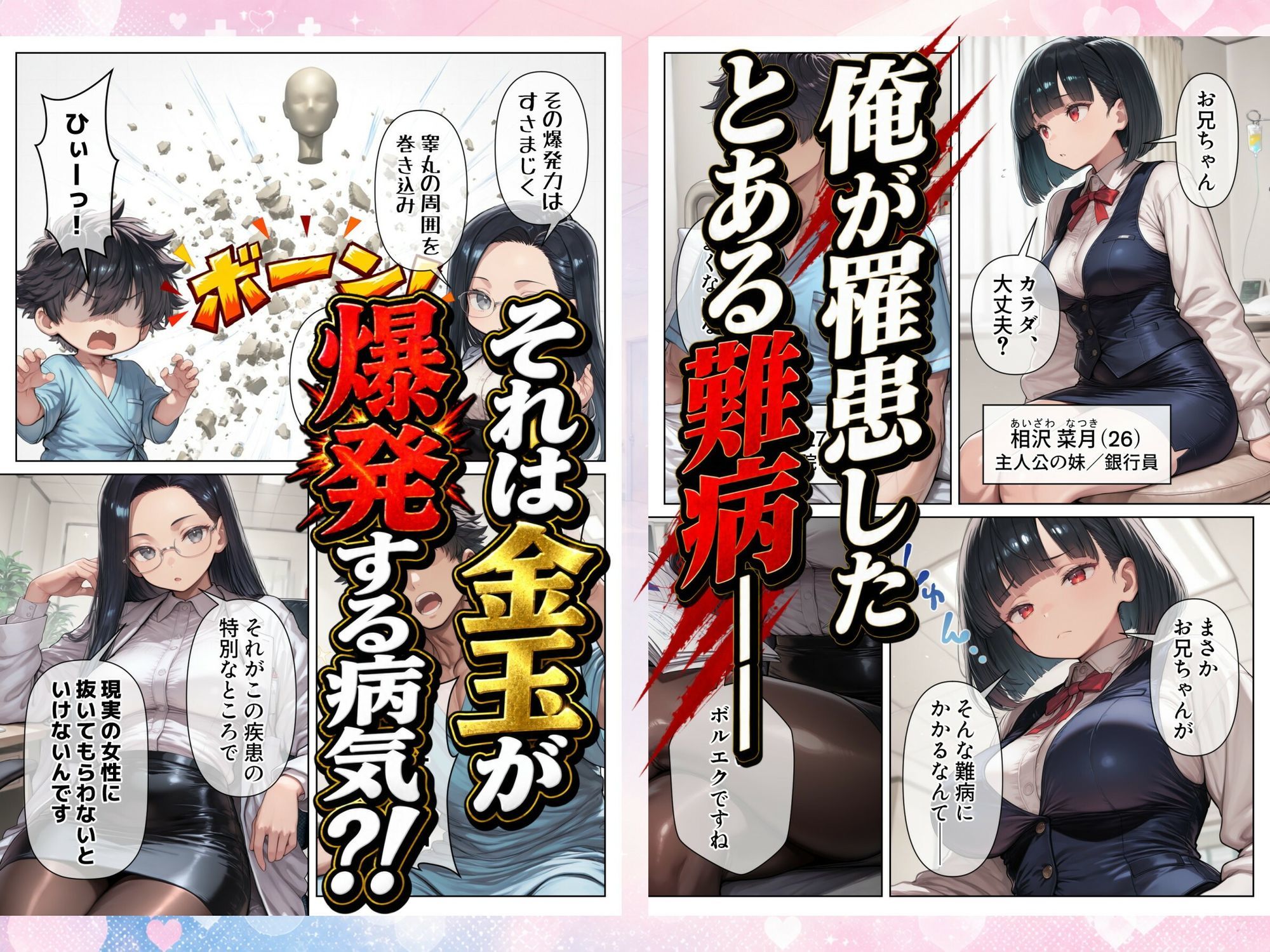 シコシコしてもらわないと金玉が爆発する病気  〜美人ナースたちによる濃厚搾精治療〜 画像1
